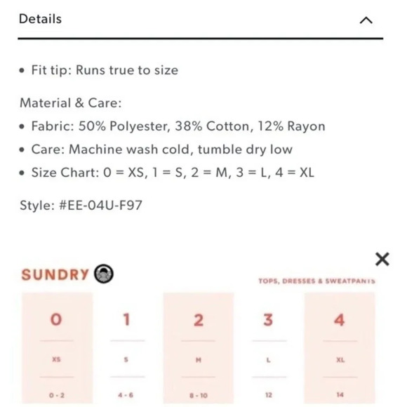 Sundry Women’s Tropical Raglan Pullover Sweatshirt Size 0 (XS) Floral Print EUC - Picture 9 of 9